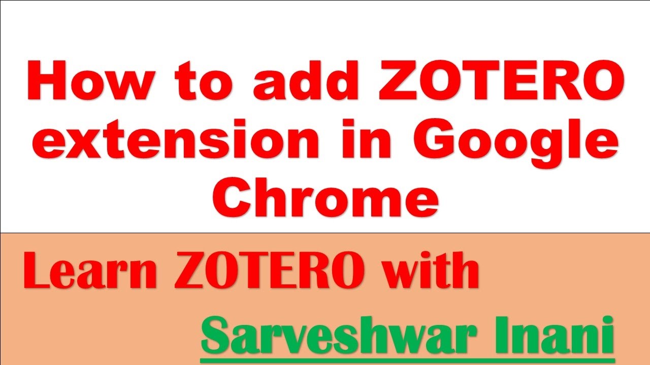 zotero extension for chrome mac
